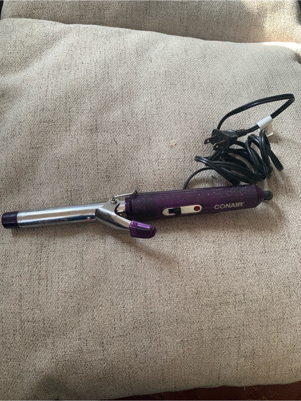 Conair Supreme Curling Iron with Purple Handle & Chrome Barrel